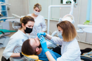 young professional dentists in office