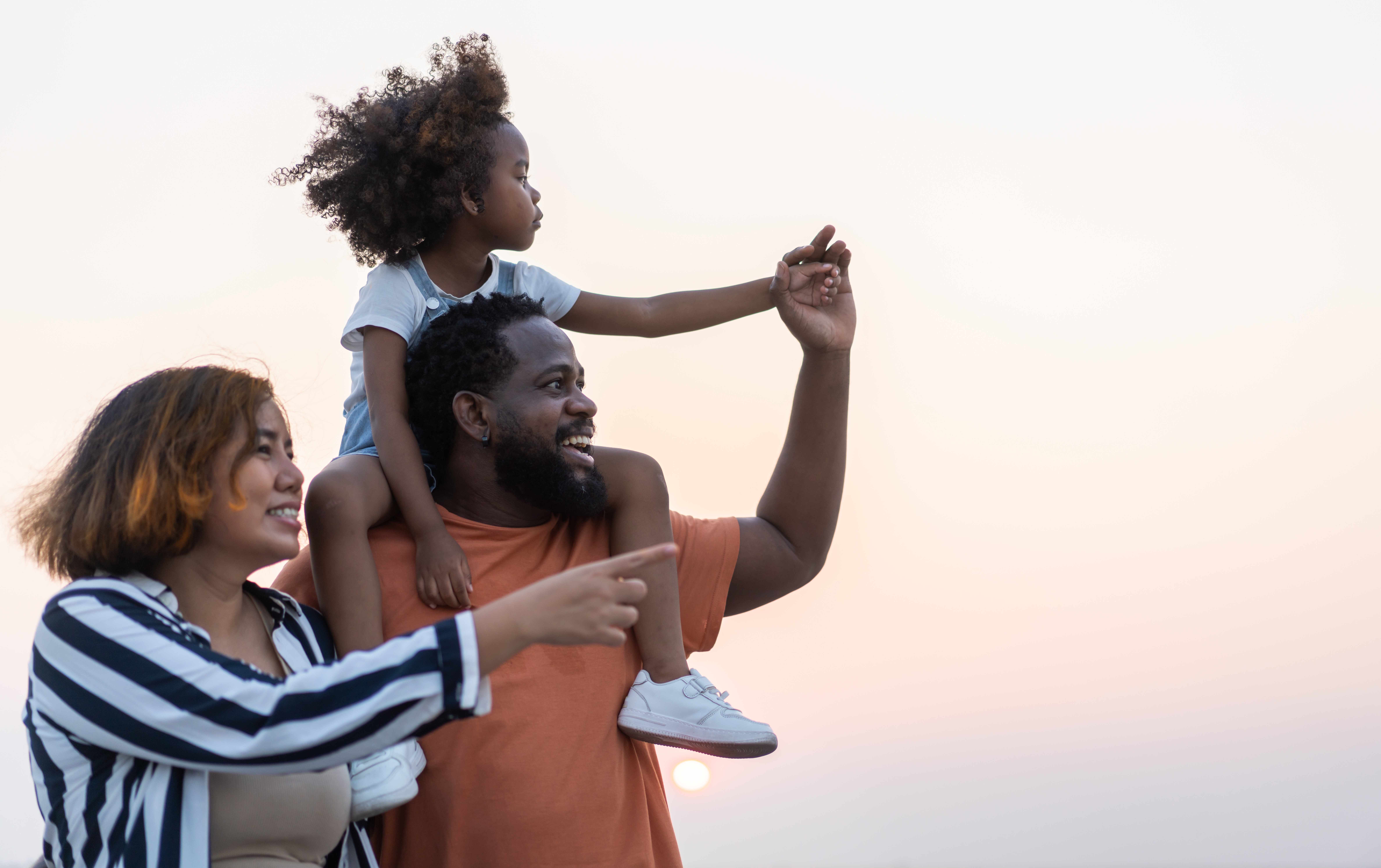 portrait of young happy black family