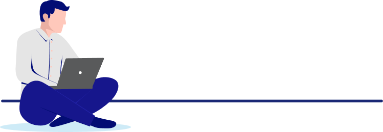 Agent sitting with laptop, managing campaigns